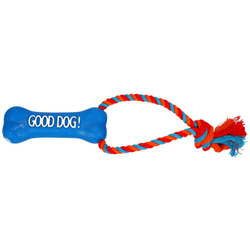 DINGO Sznur z kością niebieską - zabawka dla psa - 13 cm