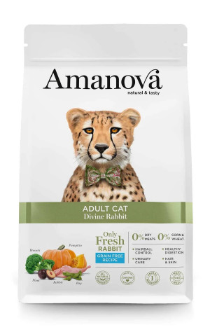 AMANOVA Adult Cat Divine Rabbit - sucha karma dla kota - 1,5 kg