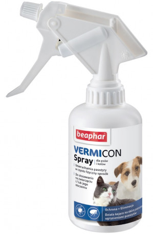 BEAPHAR Vermicon - spray na pchły i kleszcze dla psa i kota - 250ml 