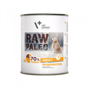 VETEXPERT Raw Paleo Adult Monoprotein Indyk - mokra karma dla psa - 800g