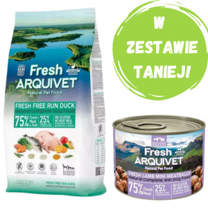 ARQUIVET Fresh Kaczka z rybą oceaniczną - półwilgotna karma dla psa - 10kg + GRATIS!