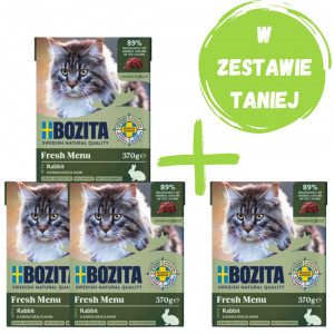 BOZITA Królik w galaretce - mokra karma dla kota - 3x370g + 370g GRATIS!