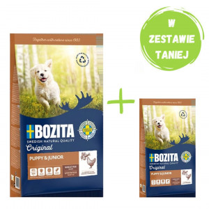 BOZITA Original Puppy & Junior Kurczak - sucha karma dla psa - 12kg + GRATIS!