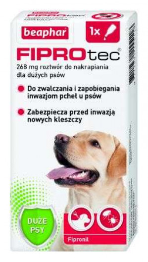 BEAPHAR FIPROtec Krople przeciw pchłom i kleszczom dla psa XL - 1x268 mg