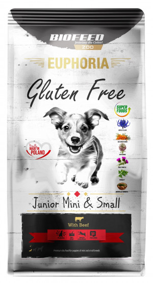 BIOFEED Euphoria Gluten Free Junior mini & small Wołowina - sucha karma dla psa - 12 kg