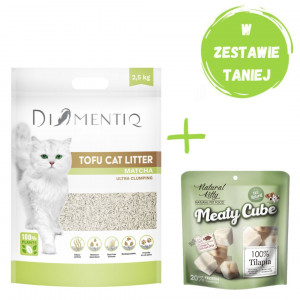 DIAMENTIQ Tofu Matcha Ultra clumping - żwirek roślinny - 2,5kg + GRATIS!