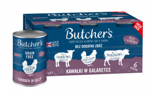BUTCHER'S Original Mega pack mix kawałki w galaretce - mokra karma dla psa - 6 x 400g