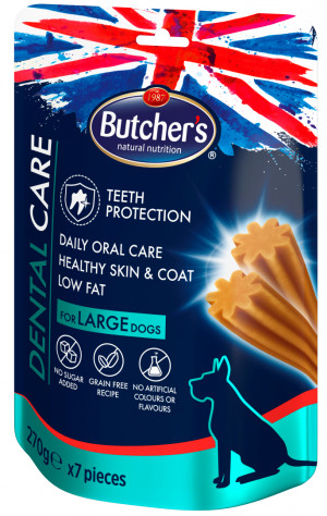 BUTCHER'S Dental Care for large dogs - przysmak dentystyczny dla psów dużych - 5x270g