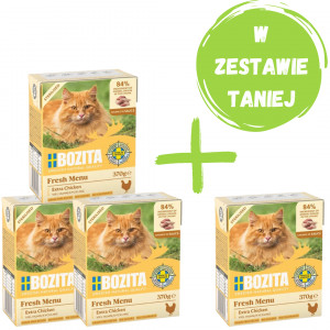 BOZITA Fresh Menu Sterilised Extra Kurczak - mokra karma dla kota - 4x370g