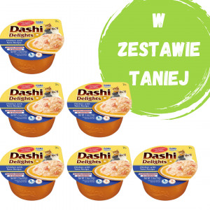 INABA Dashi Delights kurczak i tuńczyk w bulionie - przysmak dla kota - 3x70 g + 3x70 g Gratis!