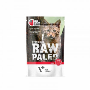 VETEXPERT Raw Paleo Adult Cat Sterilised Wołowina - mokra karma dla kota - 100 g