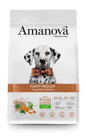 AMANOVA Puppy Medium Exquisite Chicken - sucha karma dla psa - 2kg