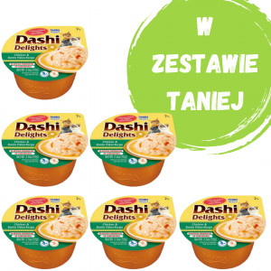 INABA Dashi Delights Kurczak z płatkami bonito w bulionie - przysmak dla kota - 3x70 g + 3x70 g Gratis!