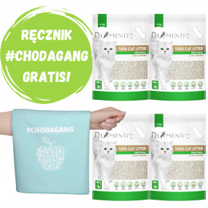 DIAMENTIQ Tofu Neutral Ultra clumping - żwirek roślinny - 4x4kg + GRATIS!