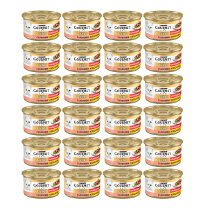 GOURMET GOLD Łosoś i kurczak w sosie mokra karma dla kota - puszka - 24x85g