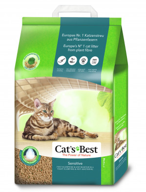 CAT'S BEST Sensitive - żwirek drewniany dla kota - 20l + GRATIS