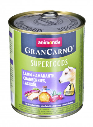 ANIMONDA GranCarno Superfoods jagnięcina - mokra karma dla psa - 800 g