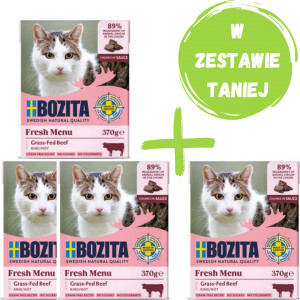 BOZITA Wołowina w sosie - mokra karma dla kota - 370g + 370g GRATIS!