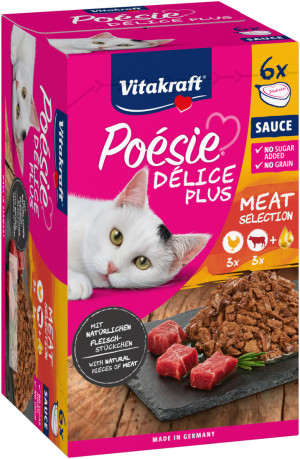 VITAKRAFT Poesie delice PLUS kurczak+wołowina - Przysmak dla kota - 6x85g