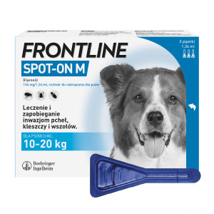 FRONTLINE Spot-On M 10-20kg - preparat przeciwko pchłom i kleszczom dla psa - 3x1,34 ml