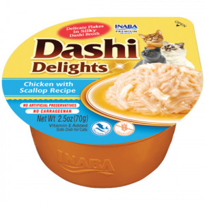  INABA Dashi Delights Kurczak i przegrzebki w bulionie - przysmak dla kota - 70g