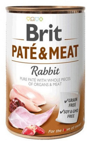 BRIT Paté & Meat Rabbit - mokra karma dla psa - 400g