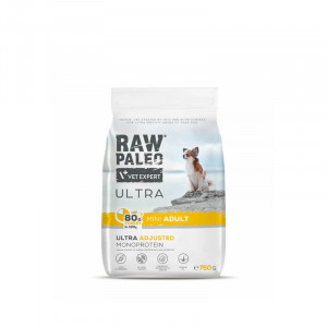 VETEXPERT Raw Paleo Ultra Mini Adult Indyk - sucha karma dla psa - 750g