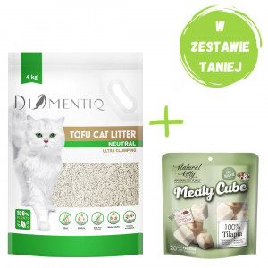 DIAMENTIQ Tofu Neutral Ultra clumping - żwirek roślinny - 4kg + GRATIS!