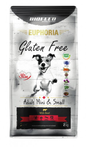 BIOFEED Euphoria Gluten Free Adult mini & small Wołowina - sucha karma dla psa - 2 kg
