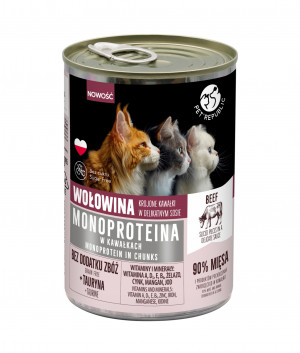 PET REPUBLIC Monoproteina Wołowina w sosie - mokra karma dla kota - 400 g 