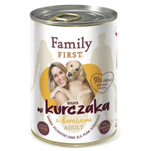 FAMILY FIRST Adult Kurczak z burakami - mokra karma dla psa - 400g