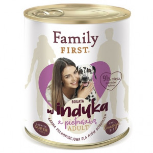 FAMILY FIRST Adult Indyk z pietruszką - mokra karma dla psa - 800g