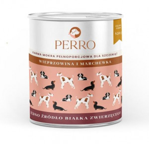 PERRO Junior Wieprzowina z marchewką - mokra karma dla psa - 850g