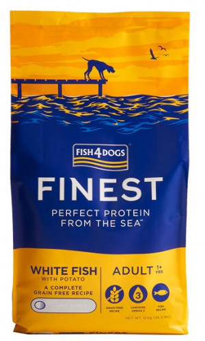 FISH4DOGS Finest Ocean White fish M/L - sucha karma dla psa - 12kg