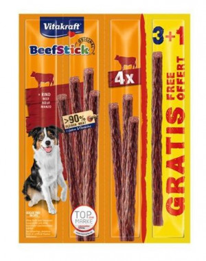 VITAKRAFT Beef Stick Wołowina - przysmak dla psa - 3+1 szt. GRATIS!