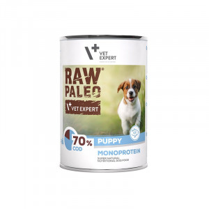 VETEXPERT Raw Paleo Puppy Monoprotein Dorsz - mokra karma dla szczeniąt - 400g