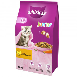 WHISKAS Junior z kurczakiem - sucha karma dla kota - 14kg