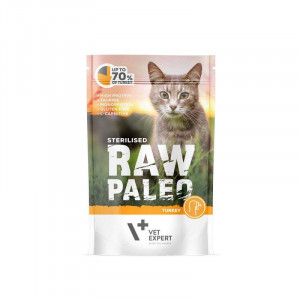 VETEXPERT Raw Paleo Adult Cat Sterilised Indyk - mokra karma dla kota - 100g