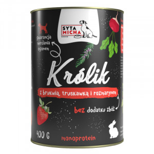 SYTA MICHA Królik z brukwią - mokra karma monoproteinowa dla psa - 400 g