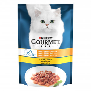 Purina GOURMET Perle Fileciki w sosie z kurczakiem - mokra karma dla kota - saszetka 85 g