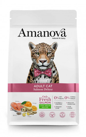 AMANOVA Adult Cat Salmon Deluxe - sucha karma dla kota - 1,5kg