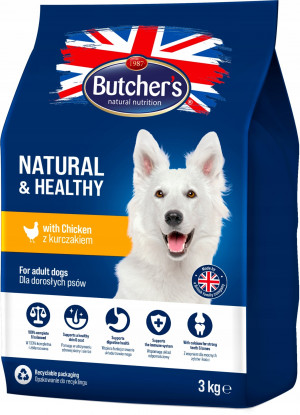 BUTCHER'S Natural & Healthy - sucha karma dla psa - 3kg