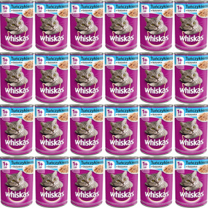 WHISKAS Adult z Tuńczykiem w galaretce - mokra karma dla kota - puszka - 24x400g