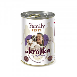 FAMILY FIRST Adult Królik z gruszką - mokra karma dla psa - 400g