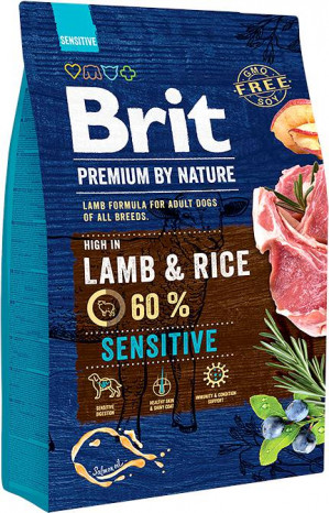 BRIT Premium by Nature Sensitive Lamb&Rice - sucha karma dla psa - 3 kg