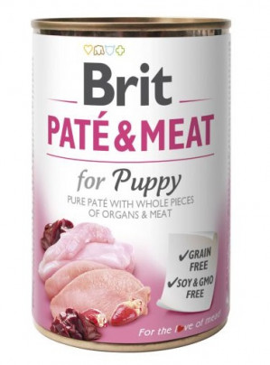 BRIT Paté & Meat Puppy Chicken - mokra karma dla psa - 400g