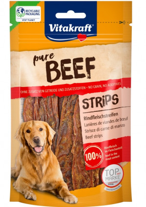 VITAKRAFT Pure Beef Strips - przysmak dla psa - 80 g
