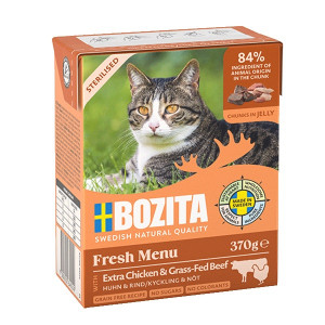 BOZITA Fresh Menu Sterilised Extra Kurczak z wołowiną - mokra karma dla kota - 370g