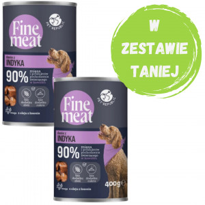 PET REPUBLIC Fine Meat Danie z indyka - mokra karma dla psa - 2x400g