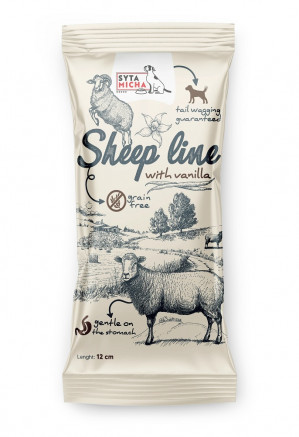 SYTA MICHA Sheep line Owca z wanilią dla szczeniąt - gryzak dla psa - 12 cm